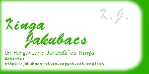 kinga jakubacs business card
